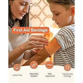 FriCARE Self Adhesive Bandage Wrap, Medical Tape in First Aid Kit, Cohesive Bandages for Wounds Sport Vet, 2 Inches X 5 Yards 6 Rolls, Sporty