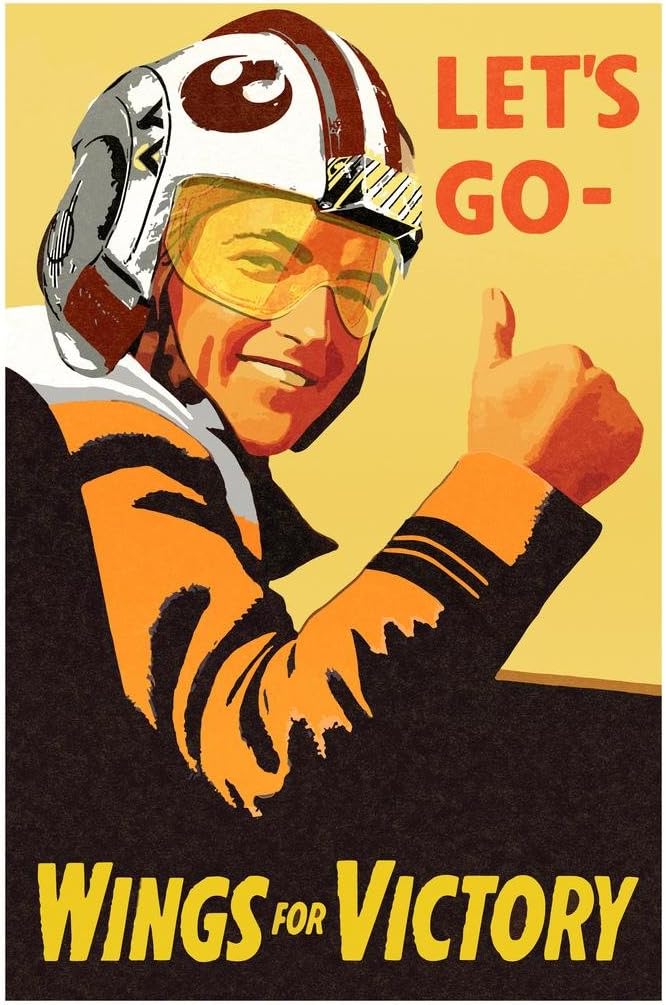 Lets Go Wings For Victory Pilot War Propaganda Cool Wall Art Print Poster 24×36