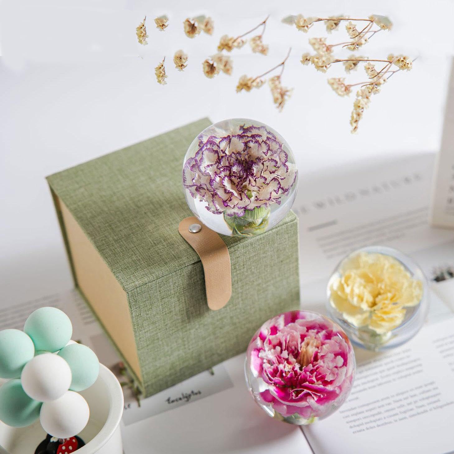 Pusteblume Kristallkugel mit 3D-Detail - Schweres Glas Papiergewicht für Schreibtisch Deko, Geschenk für Familie/Kollegen mit Symbol für Hoffnung & Positive Energie,A*9cm