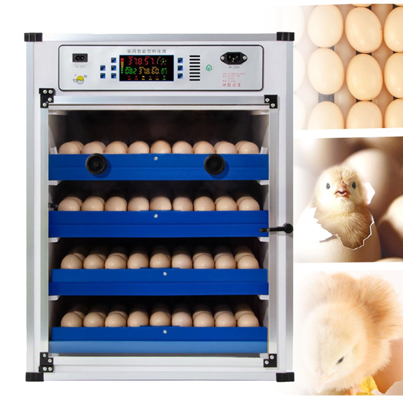 Incubadora de huevos para incubar, incubadora de huevos con volteo automático de huevos y adición automática de agua con ovoincubadora, incubadora de huevos para incubar huevos de pollo,272Eggs