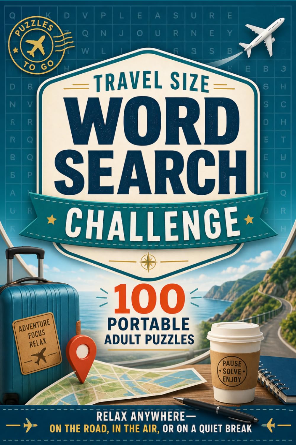 Travel Size Word Search Challenge: Relax Anywhere On the Road in the Air or on a Quiet Break