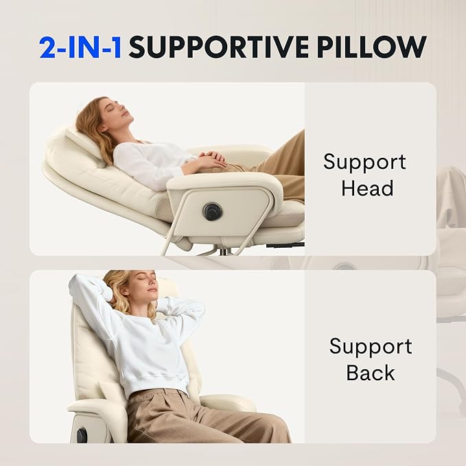 Silla de Oficina Reclinable con Reposapiés y Soporte Lumbar miniatura 7