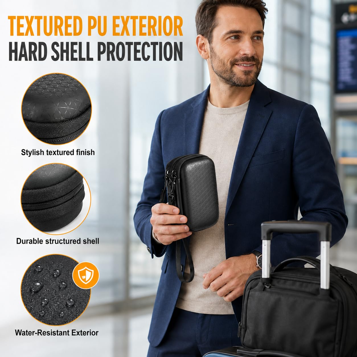 GWCASE Custodia Dual SSD per SanDisk Extreme Portable & Extreme PRO, per Crucial | Adatto per SanDisk 1TB/2TB/4TB/8TB, per Crucial X9 X10 Pro & SD Card Studenti Ufficio Viaggi di lavoro (solo borsa) Nero
