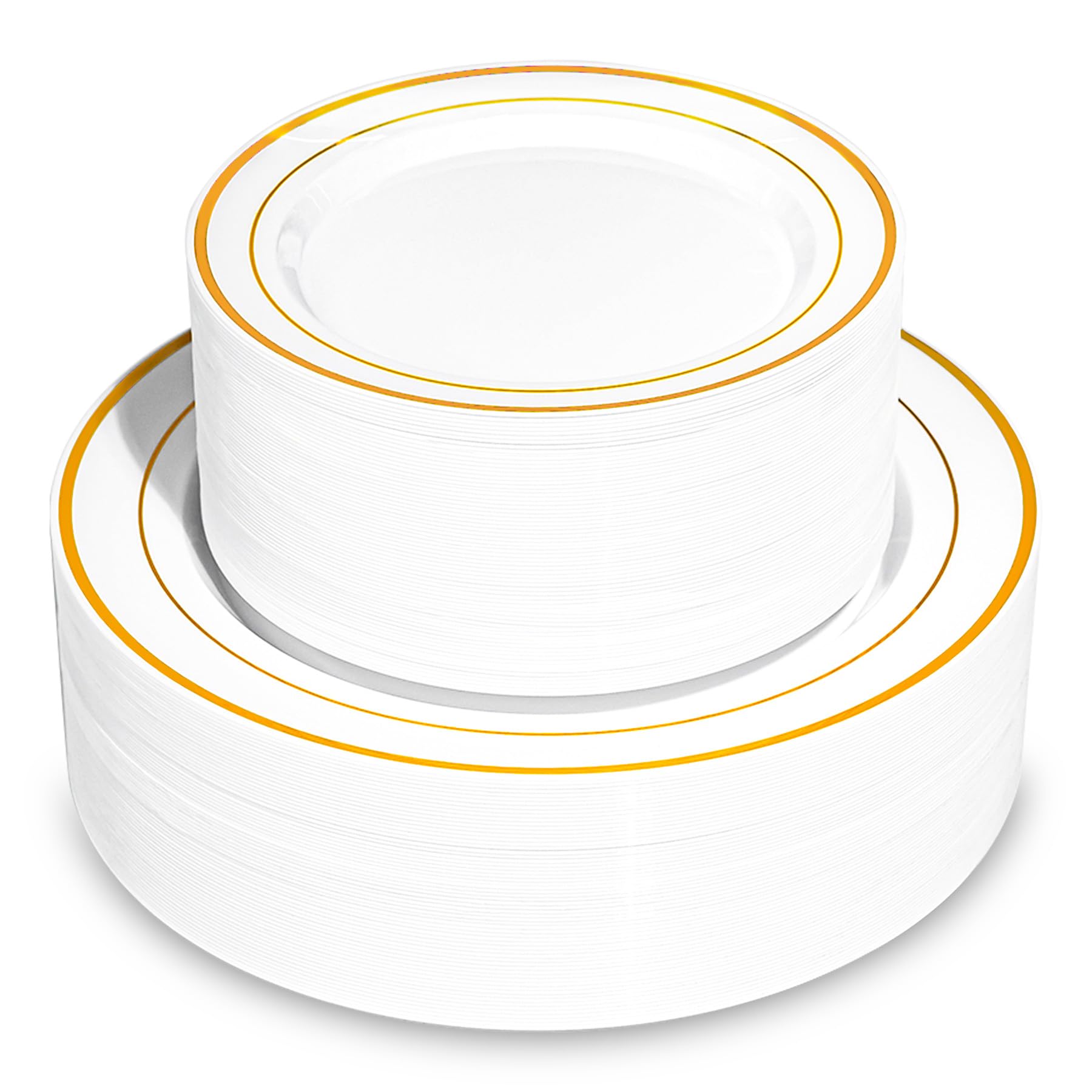 Gold Rim Disposable Plates - 100 Pack -1