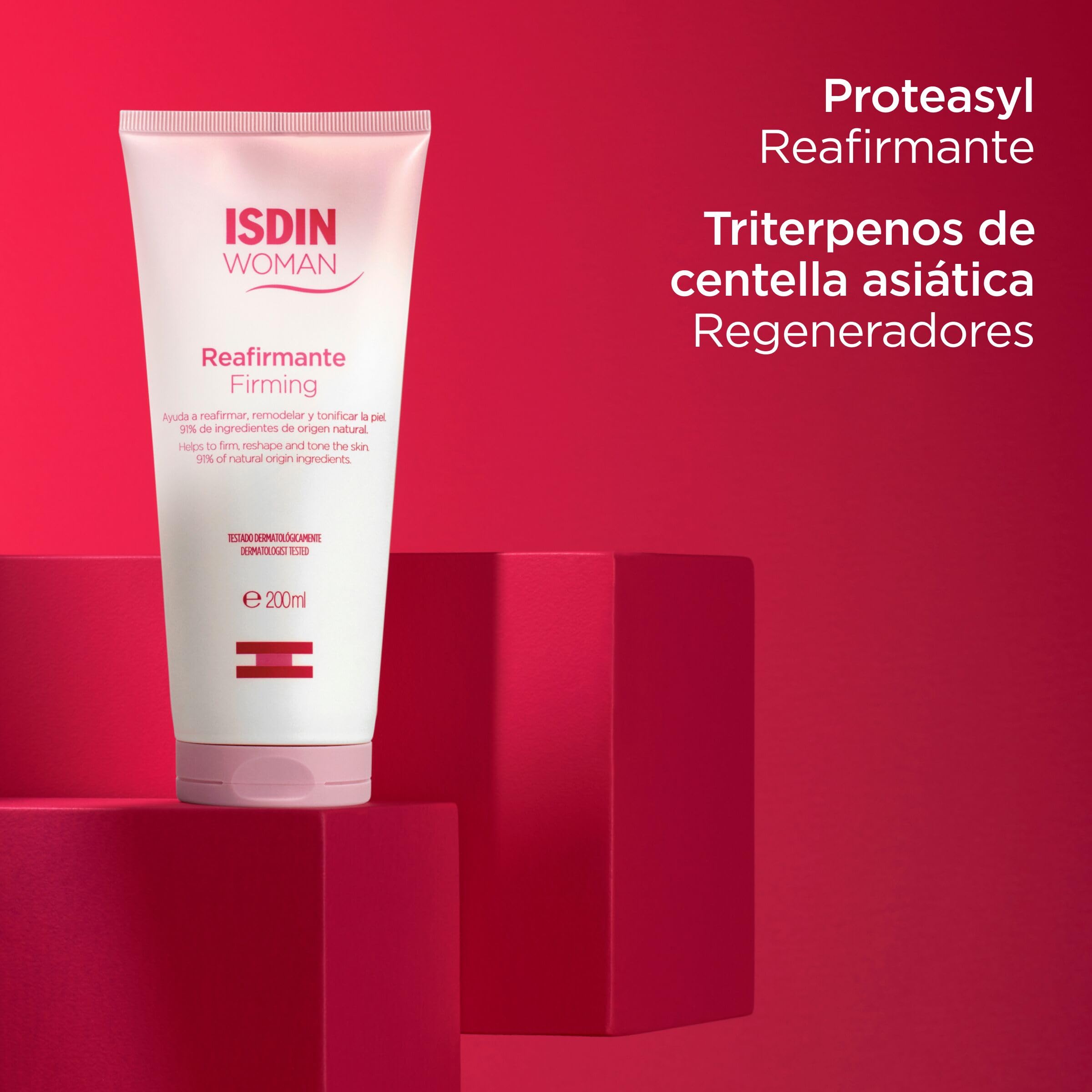 ISDIN Woman Reafirmante, Crema Corporal Reafirmante, Reafirma, Remodela y Tonifica la Piel, 200 ml
