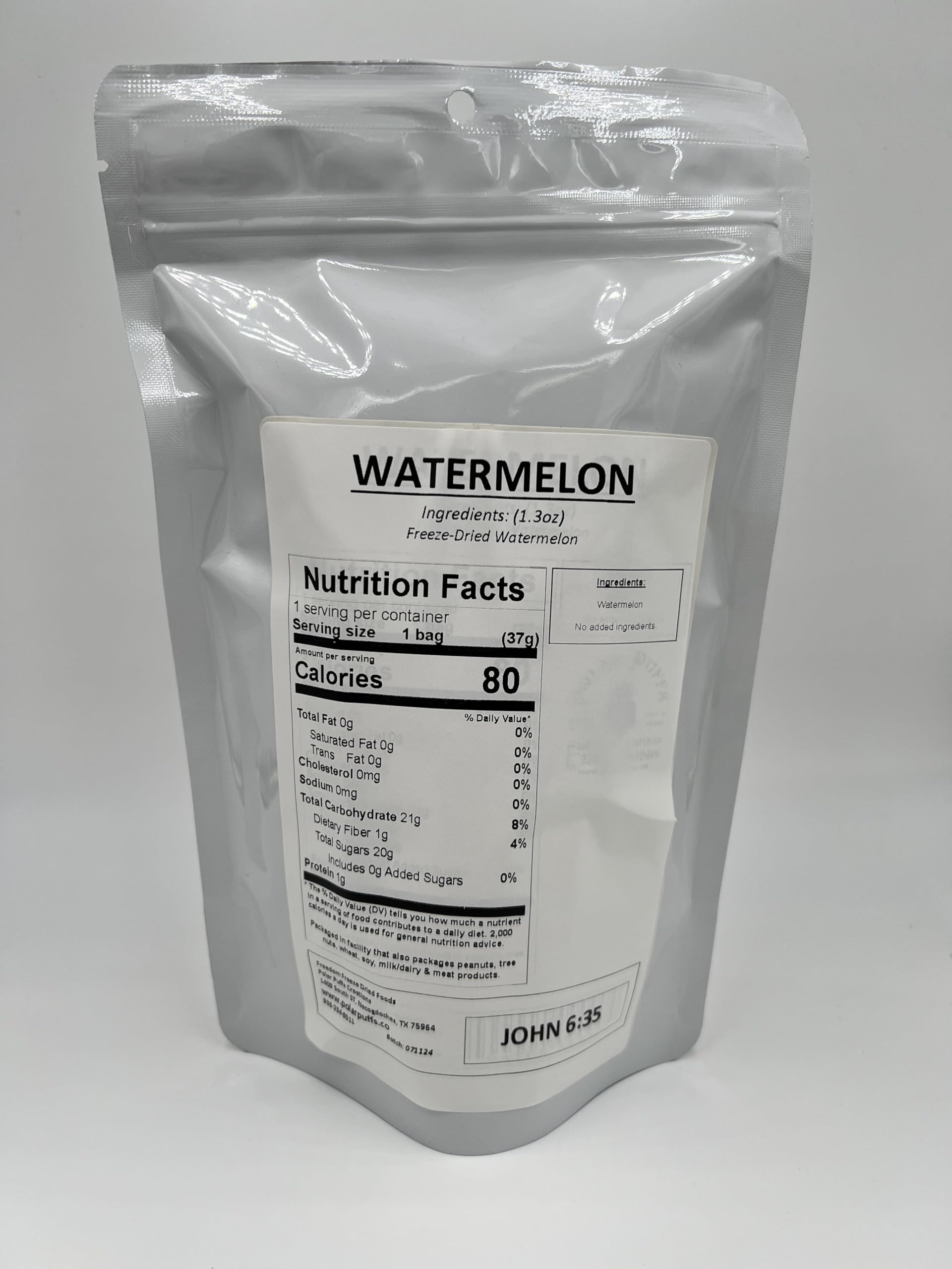 Freedom Freeze Dried Watermelon, Nutritious Snack, Freeze Dried Snack, Summery Goodness, Delicious Flavor, All Natural Watermelon, Lightweight and On the Go Snack, Hiking, Camping, Backpacking, Fishing, Hunting