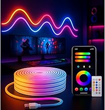 One94Store 5 Meter Smart RGB Neon LED Strip Lights with App & Remote | Music Sync Rope Light for Room, Gaming, Party, Diwali & Home Decoration