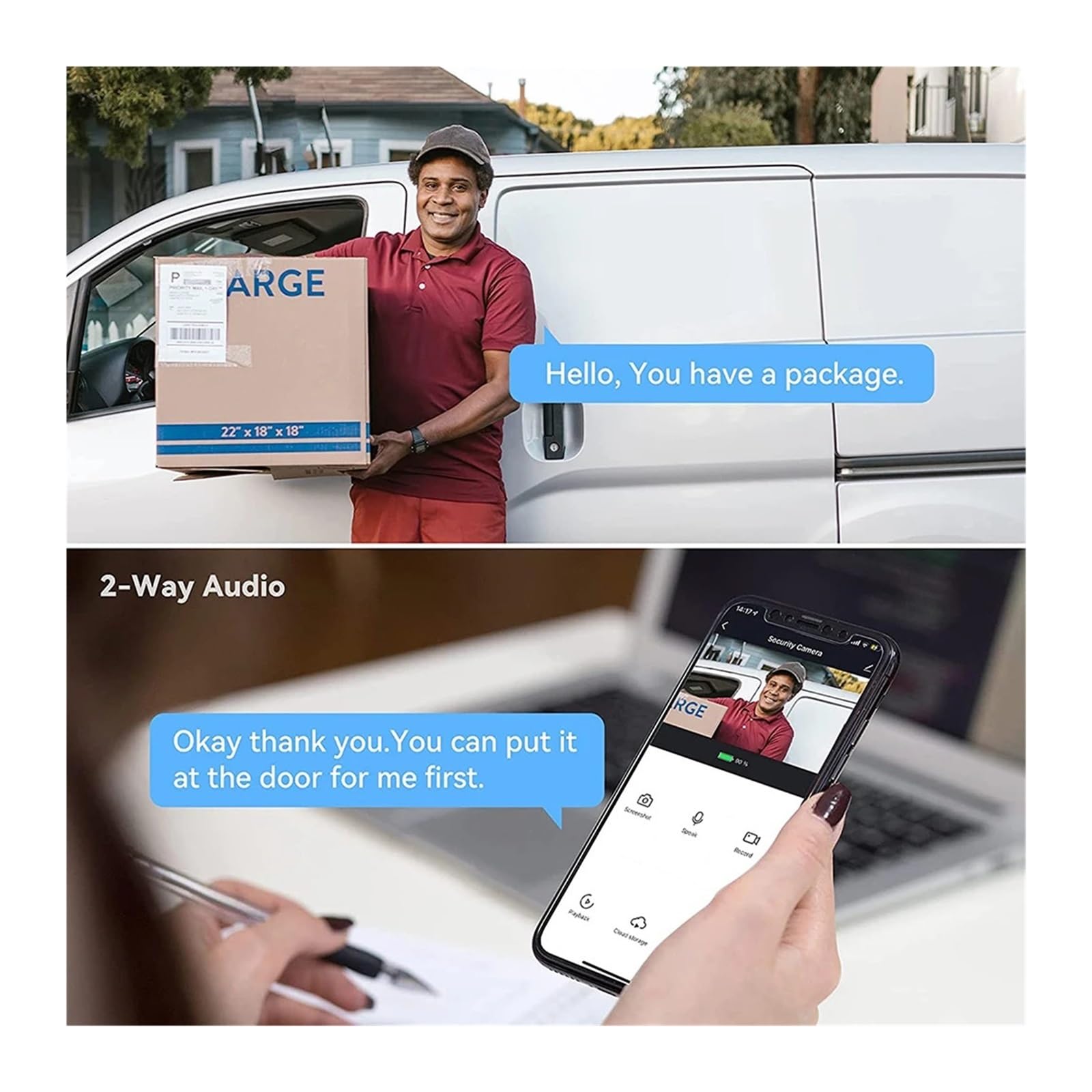 Vie Intelligente sans Fil sécurité Maison vidéo Sonnette caméra(Tuya Camera 64G)