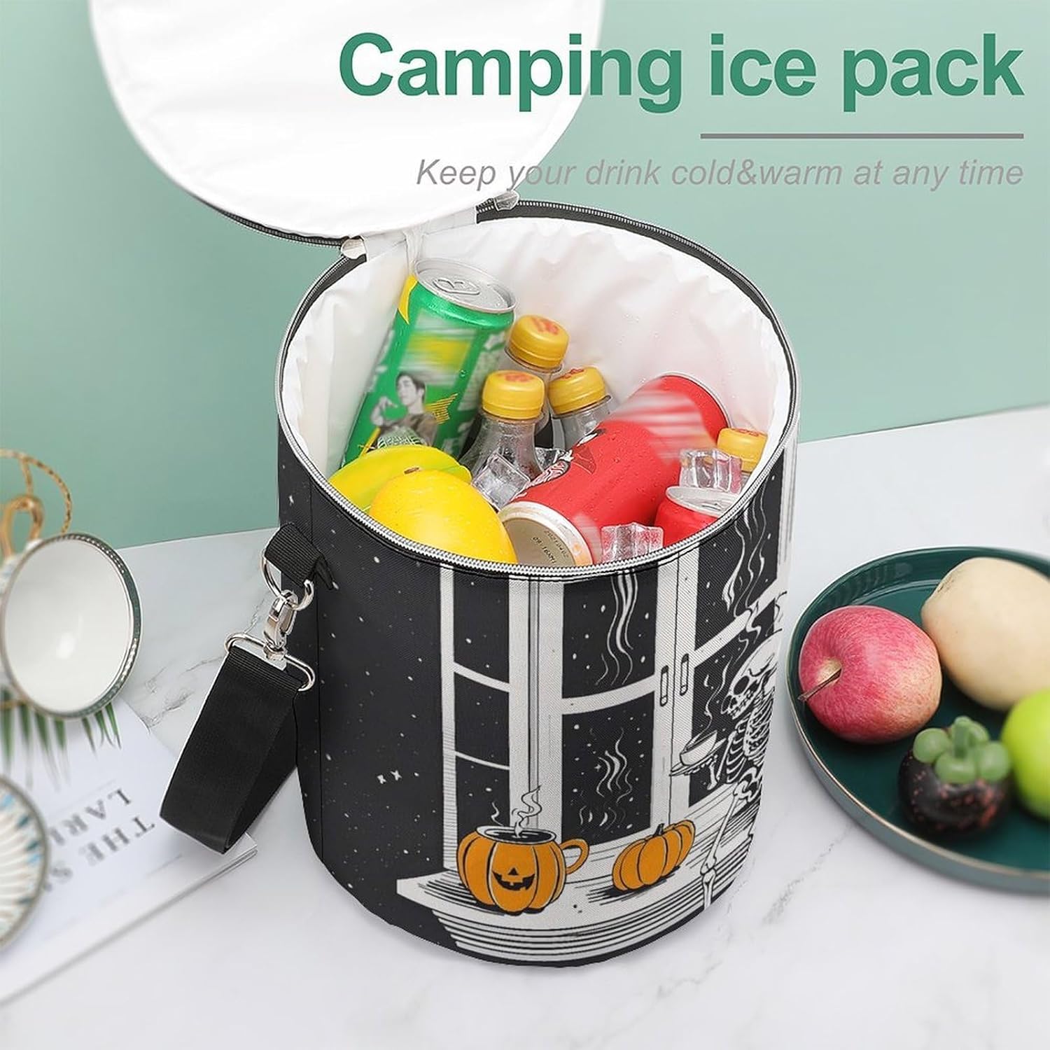 Windowsill Coffee Lunch Bag 15L, Insulated Picnic Basket with Leakproof Design - Large Cooler Tote for Camping, Beach, Hiking & Groceries