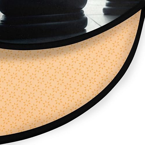 Miniatura 4 de Vnurnrn Alfombra redonda (ajedrez negro), alfombra antideslizante para interiores, alfombra circular lavable para sala de estar, puerta de entrada,