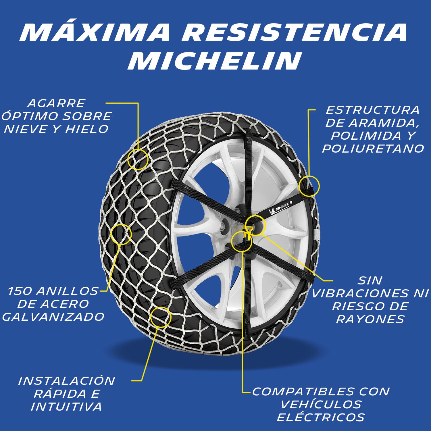 MICHELIN EASY GRIP Limited Cadenas de nieve compuestas resistentes y de rápido montaje, E16
