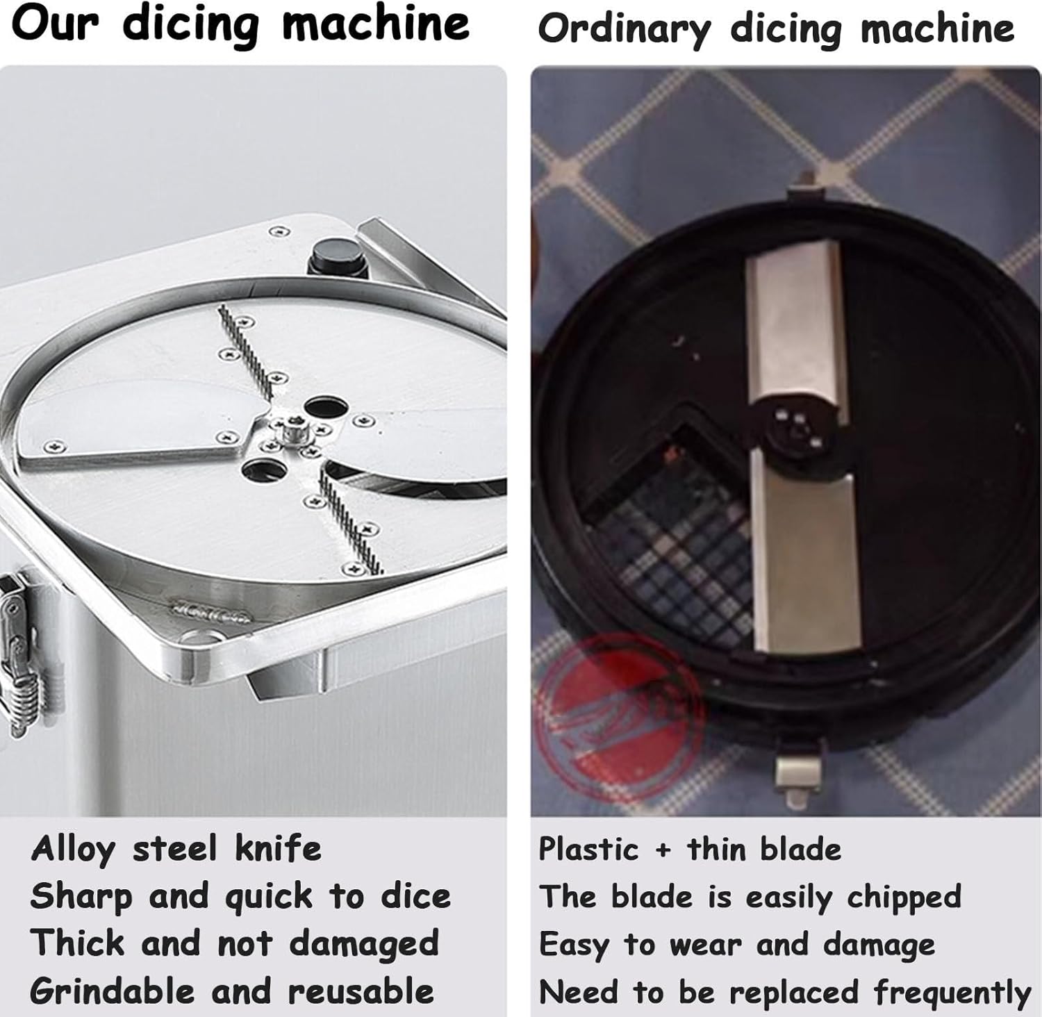 Commercial Electric Vegetable Fruit Dicer, 3-in-1 Stainless Steel Automatic Fruit Vegetable Chopper for Dicing, Shredding, Slicing Portioning,