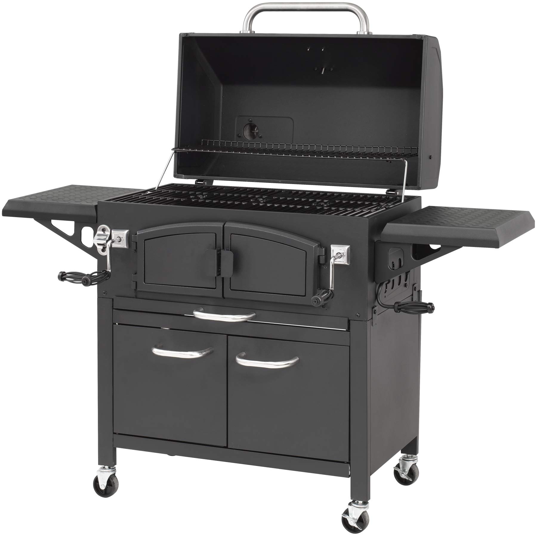 Grill na węgiel drzewny "Grand Ontario" firmy El Fuego Grill Smoker BBQ zestaw otwieracz do butelek, ruszt do podgrzewania i zbieracz popiołu, AY 572