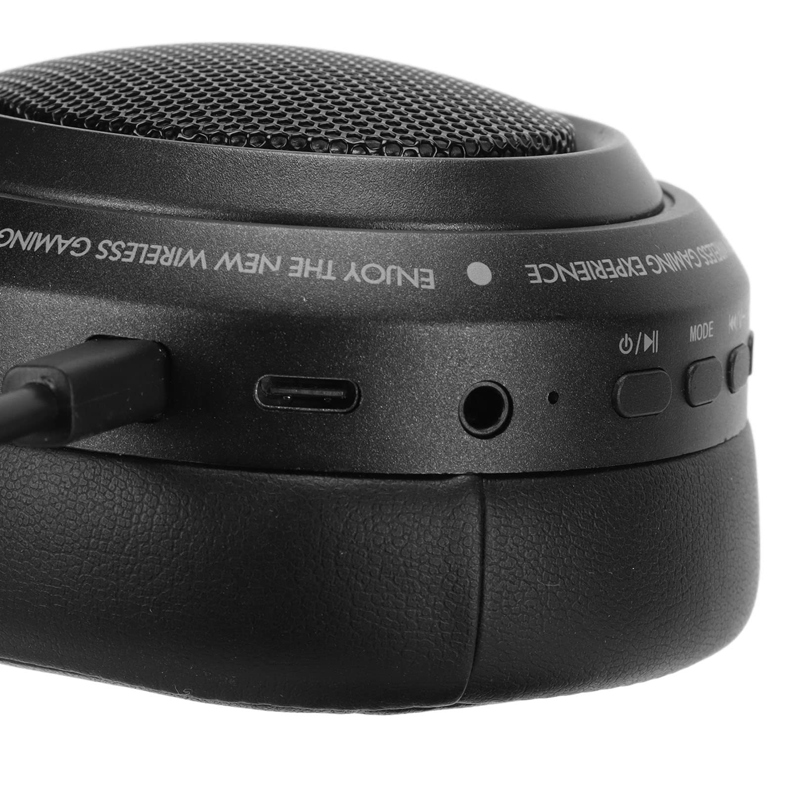 Bezprzewodowy zestaw słuchawkowy do gier 2,4 GHz, słuchawki nauszne Bluetooth do gier, klucz USB typu C, 48-godzinna żywotność baterii, dobra izolacja akustyczna(Czarny)