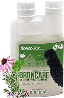 DADECARE Broncare Respiratoire 250 ml avec ADEC - Poules, Volailles et Oiseaux Exotiques - Huiles Essentielles, Renforceur Immunitaire et Respiratoire - Échinacée, Menthe, Thym et Romarin