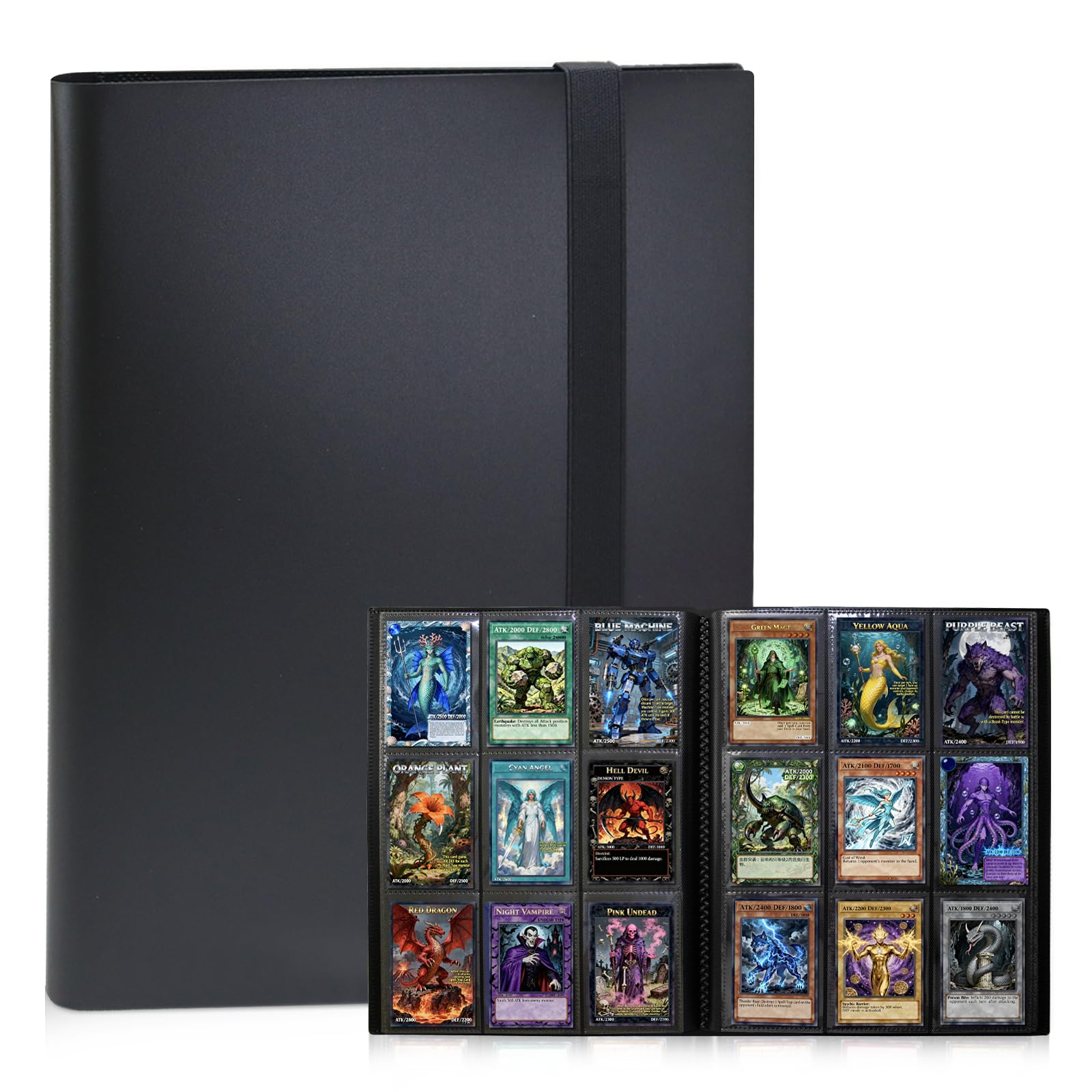 Card Binder 9 Pocket, PP Cover Trading Card Binder for 360 Cards, Sturdy Card Collection Album, Card Holder Folders for MTG, TCG, Game Cards & Sports Cards (Black)