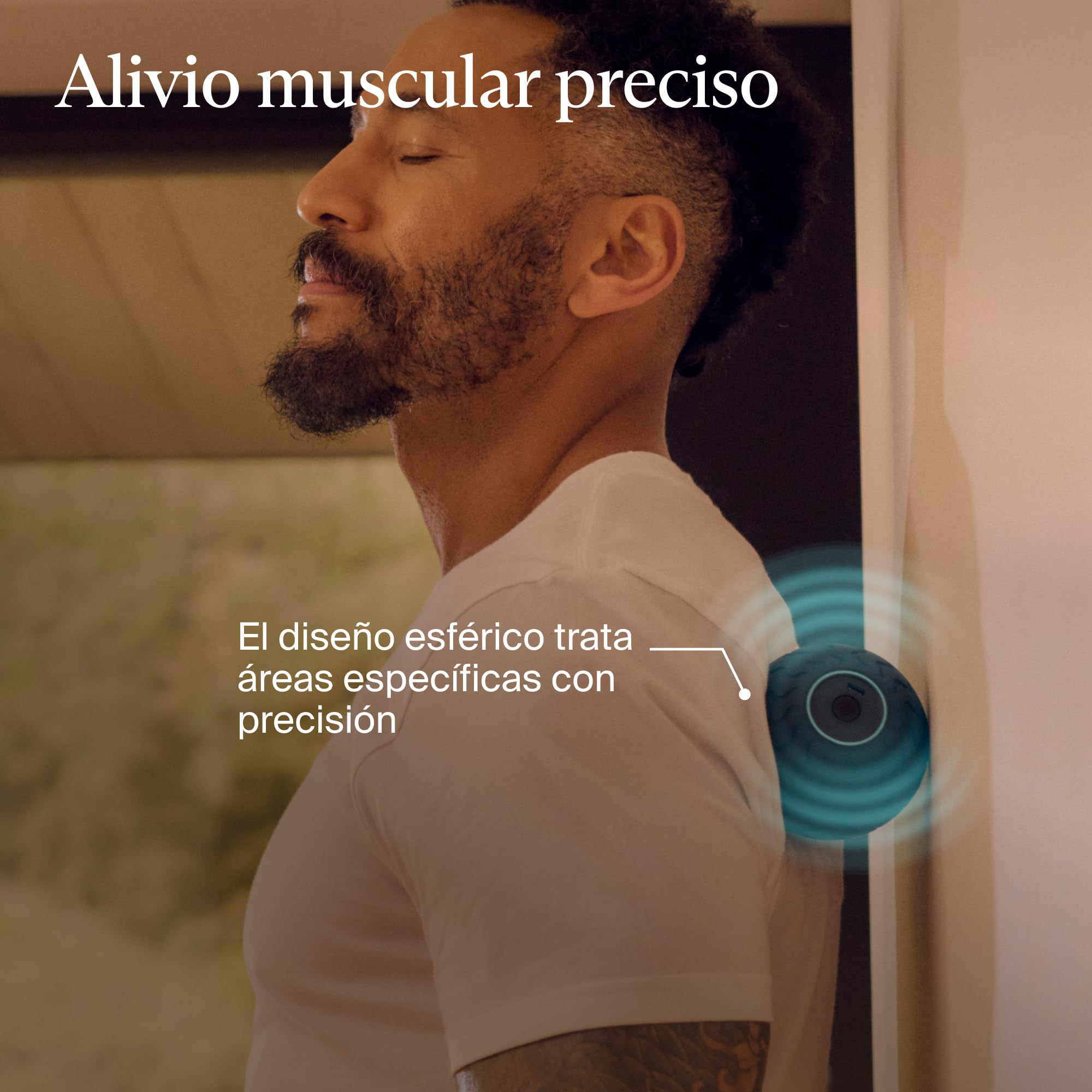 Wave Series Wave Solo: dispositivo de masaje portátil compatible con Bluetooth, bola de terapia de vibración ultraportátil, 3 frecuencias de vibración personalizables en la aplicación Therabody