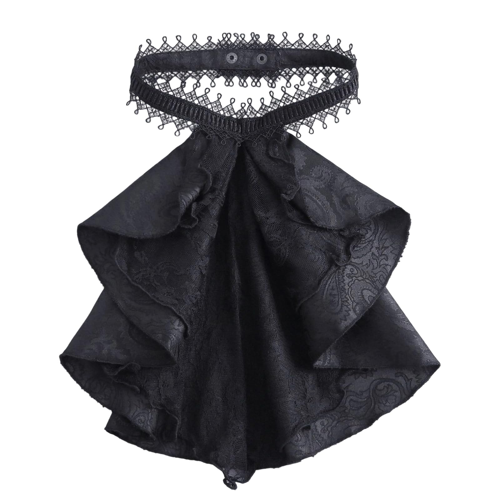 MICFENY Courtstyle Detachable Collar Lace Drape Jabot Neckpiece Decorative Collar for Formal Occasion Punk Styling Accessories