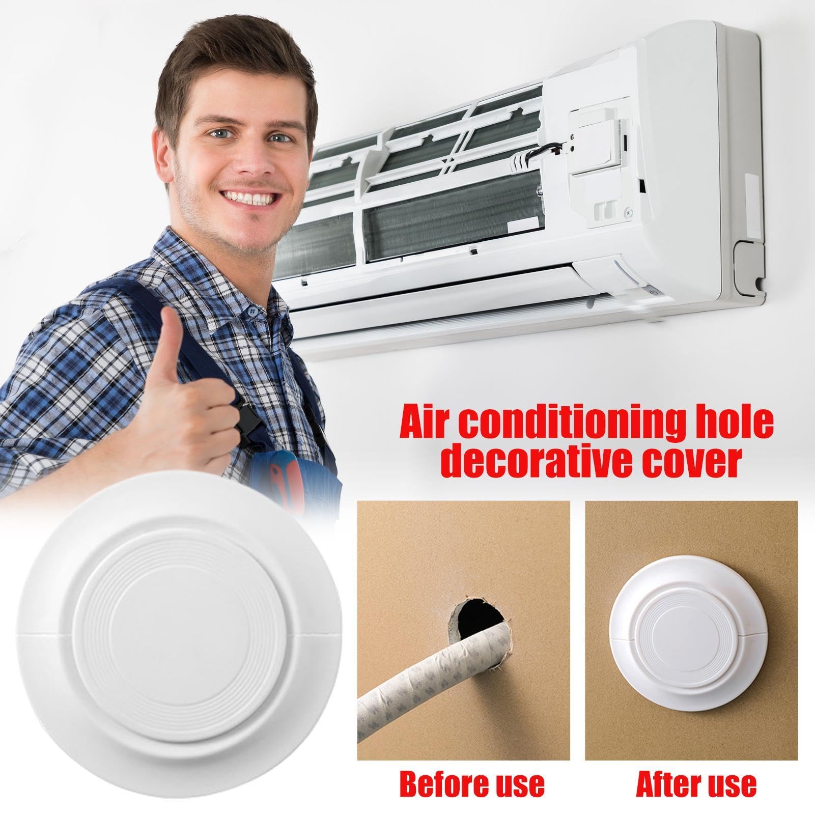 Copriforo decorativo per aria condizionata, copriforo decorativo per prese d'aria a parete, tappo per foro aria condizionata (100 mm) | Leroy Merlin