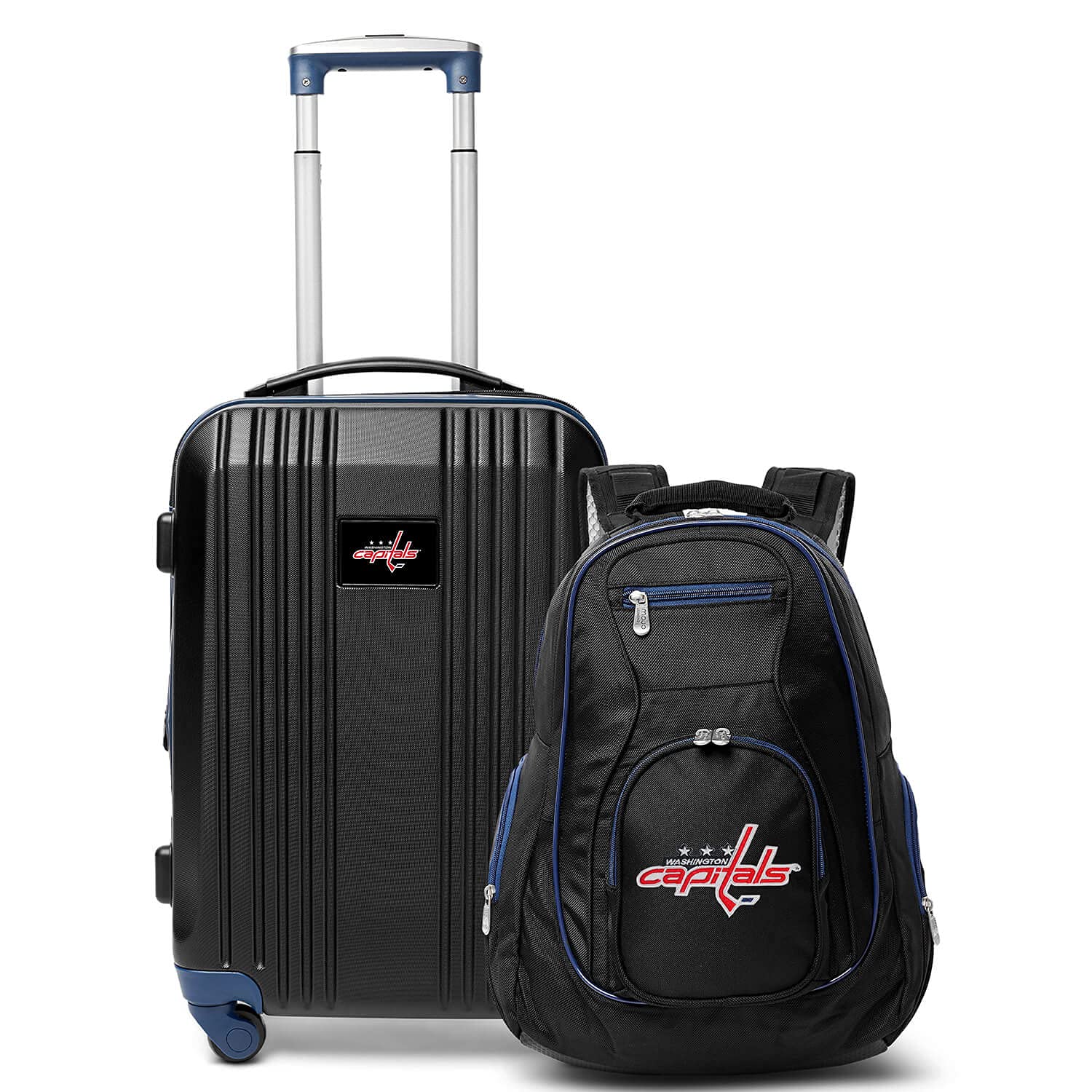 Denco Washington Capitals 2-Piece Luggage Set, Includes 21-inch Two-Tone Hardcase Spinner and 19