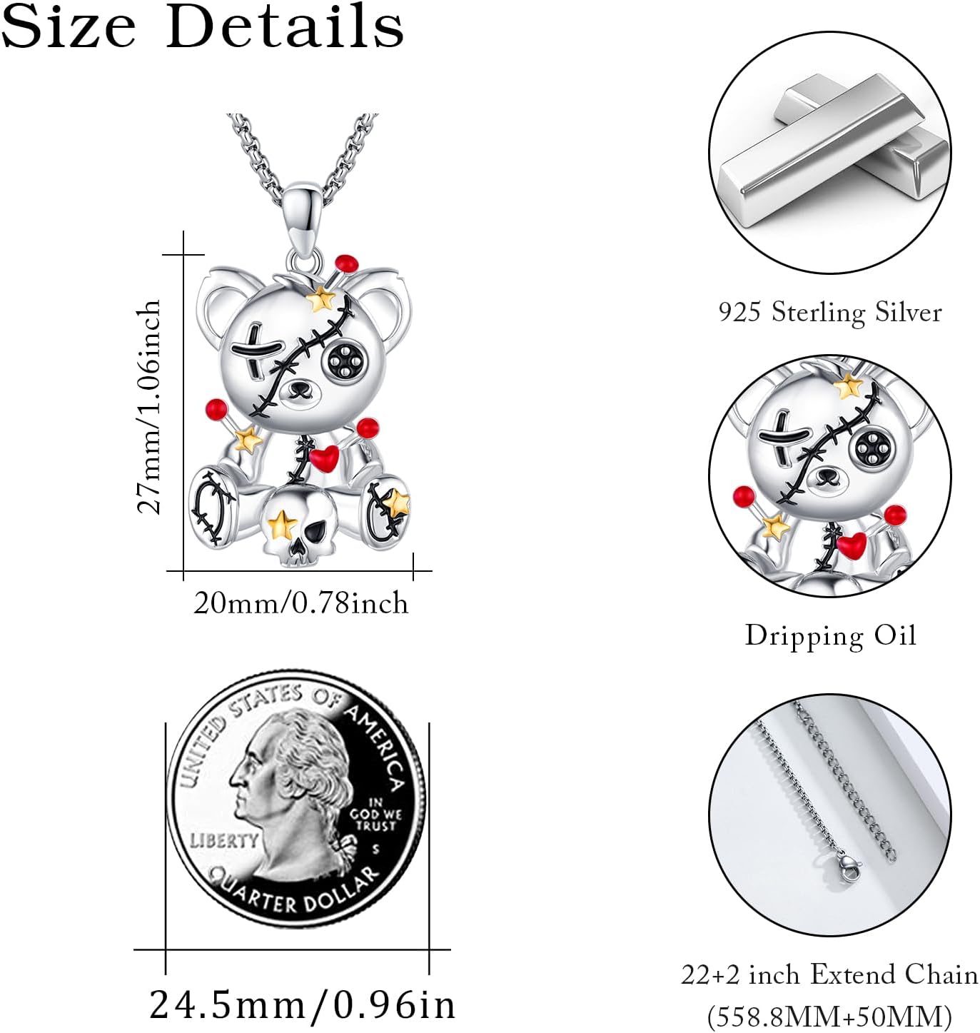 Triple Moon Goddess/Virgin Mary Necklace 925 Sterling Silver Greek Goddess Hekate Pendant Necklaces Protection Amulet Moon Sun Pentagram Jewelry for Women - Image 5