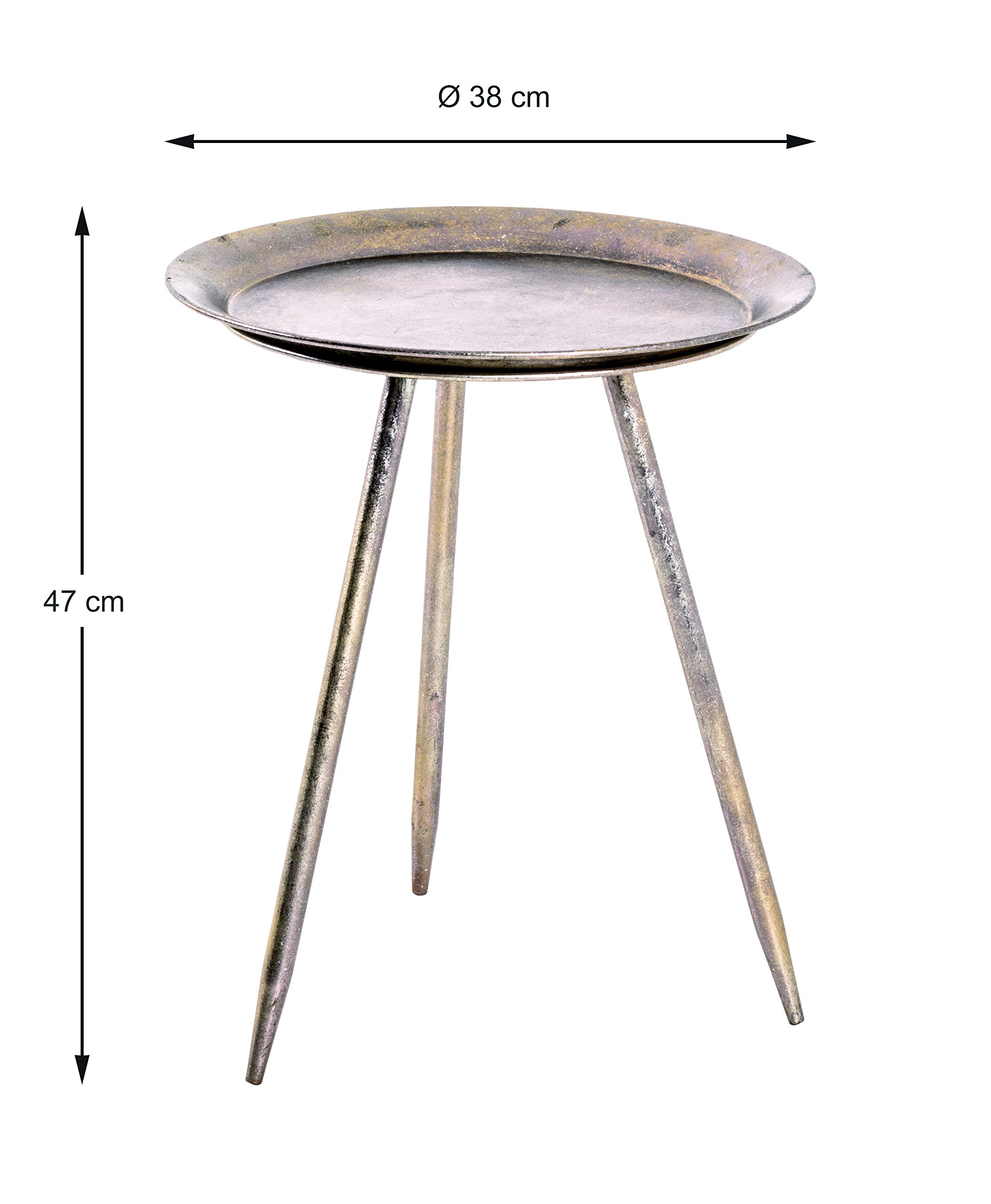 HAKU Tavolino rotondo in metallo color bronzo - Dimensioni: A 47 x Ø 38 cm Stile: Moderno