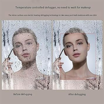 51 Half Moon LED Large Bathroom Mirror, 35 Half Circle Frameless Makeup Mirror for Wall, Smart Anti-Fog Backlit Lighted, 3 Colors Dimmable, Touch Switch(Right Half,51x35inch)