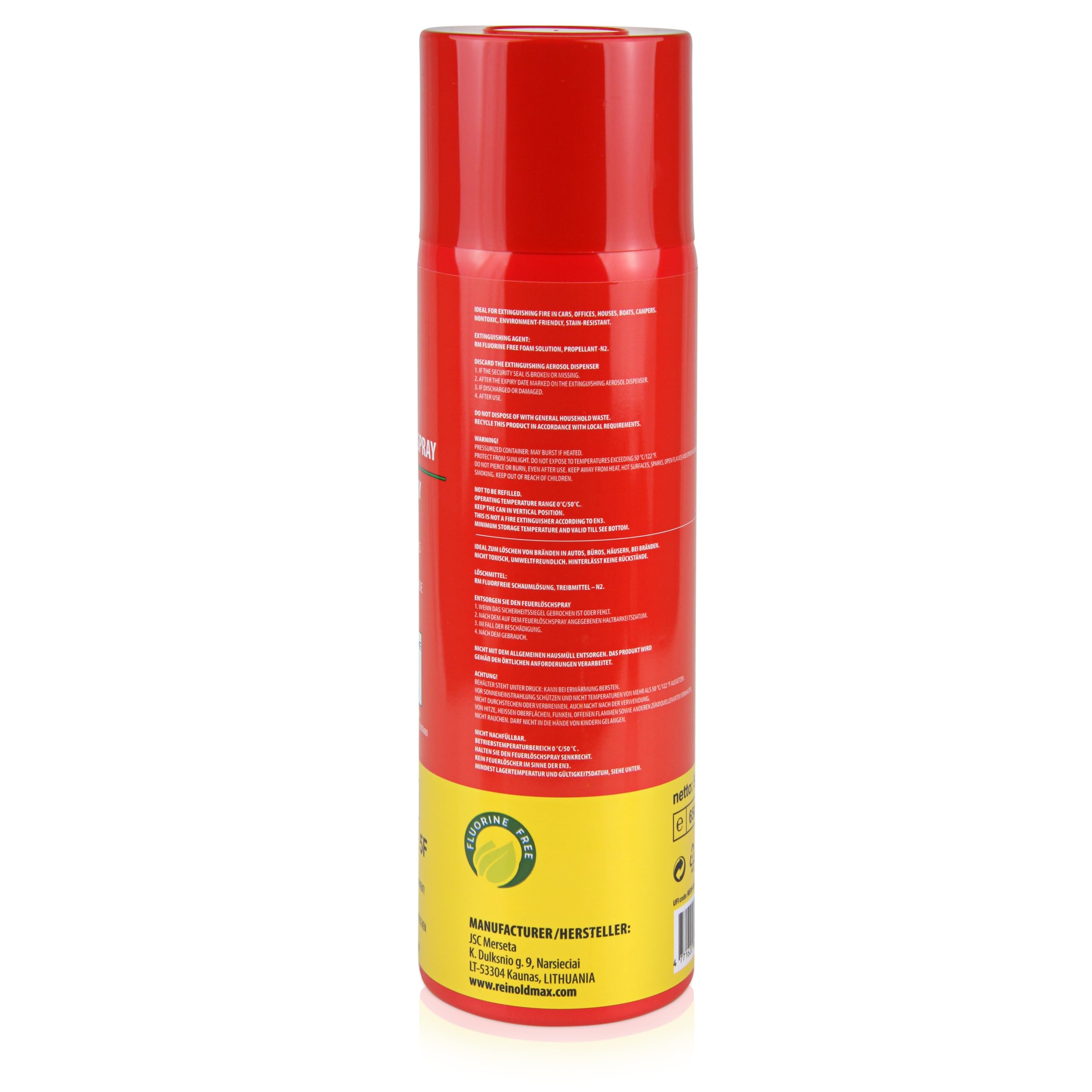 Höfer Chemie 6 x 500g d'extincteur en aérosol pour éteindre Les Feux naissants de Classe A & F