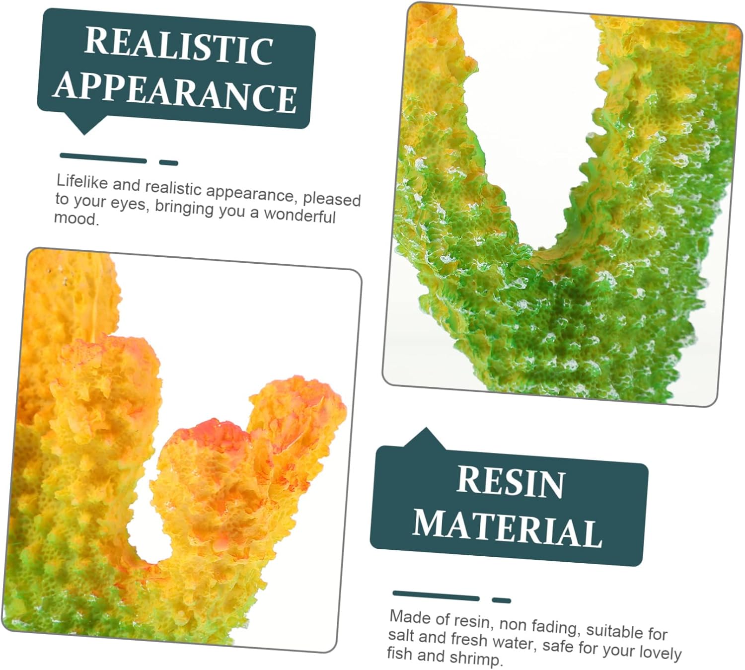 DOITOOL 3pcs Aquarium Ornaments Decor Artificial Coral Ornament Resin Fish Tank Supply The Mediterranean