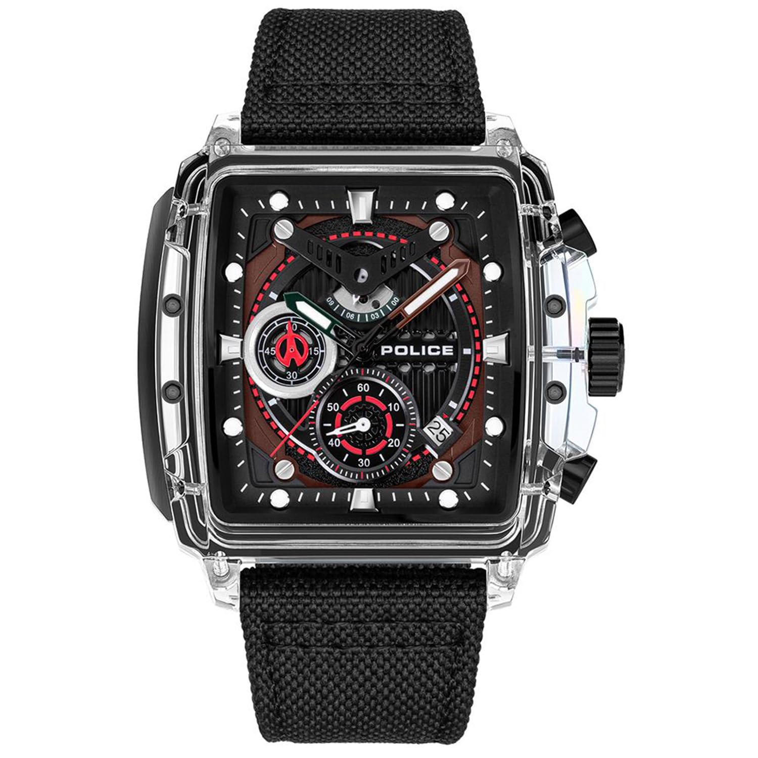 police Clout Chorono Analog Black Square Dial Multi Silicon Watch for Men - PLPEWGC00770X0W-picture-31