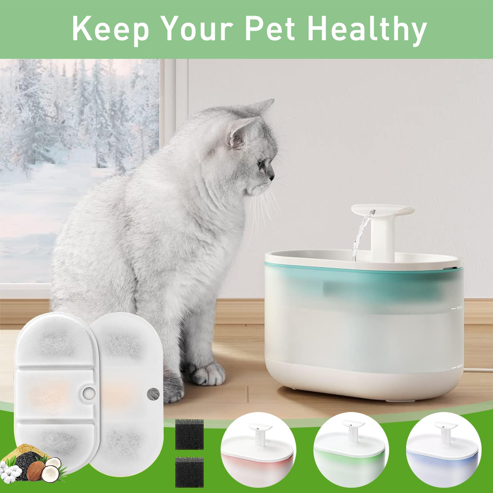 24-delige kattenfonteinfilterset - 12 actieve
