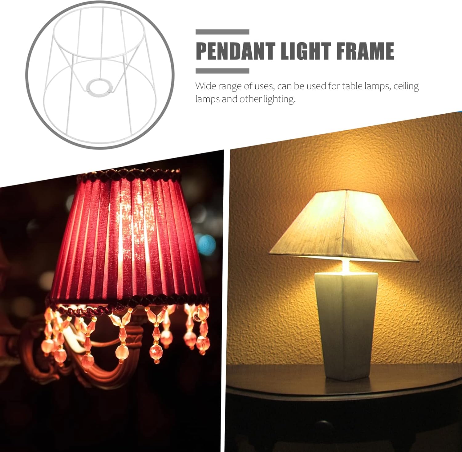 Cabilock Lampshade Frame for Table and Desk Lamps Support Easy to Install Design Solid Material for Unique Crafting Decor