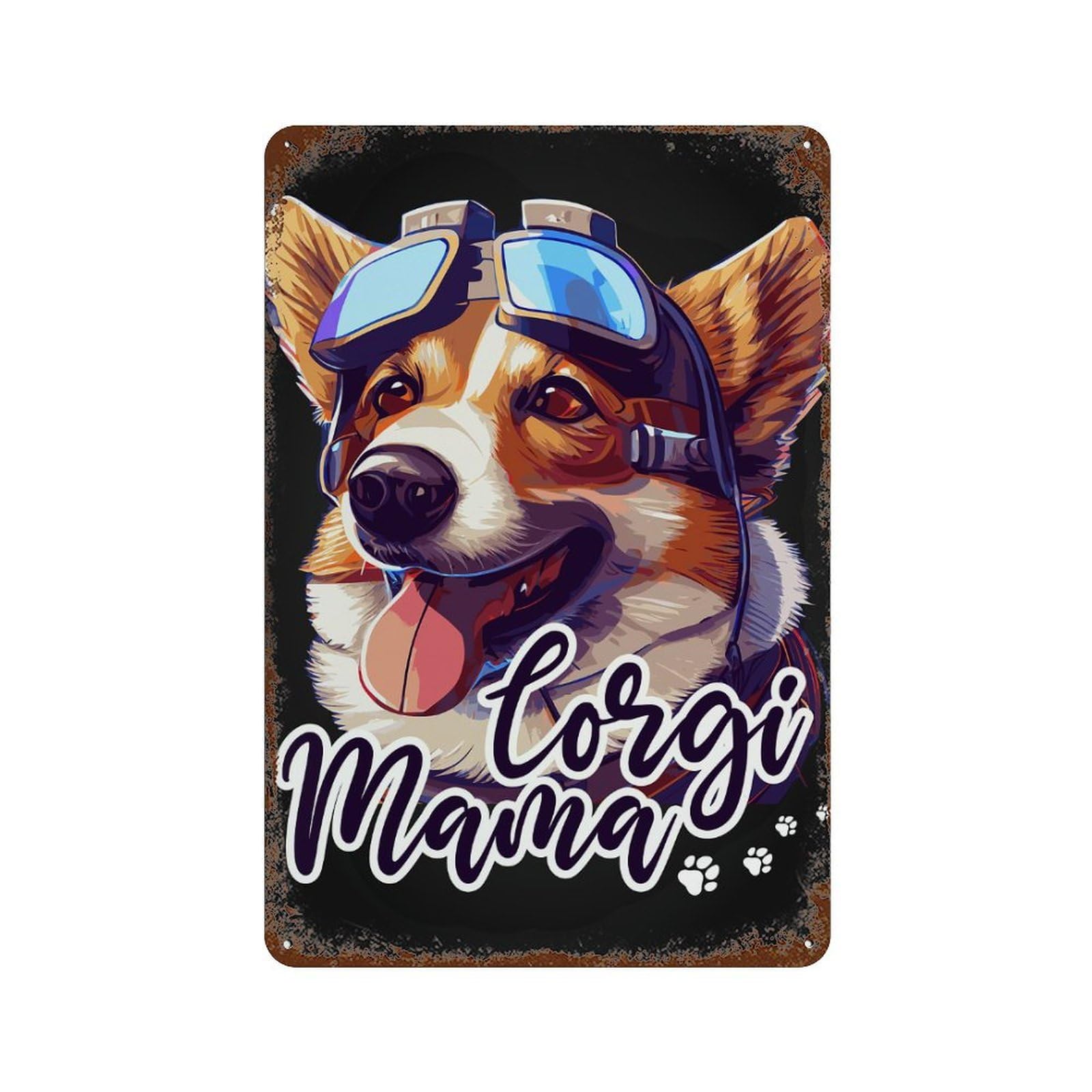 Corgi Mama Cute Dog Mom Retro Metal Sign 11.8"x7.9", Rustic Home Decor for Garage, Pub Or Kitchen