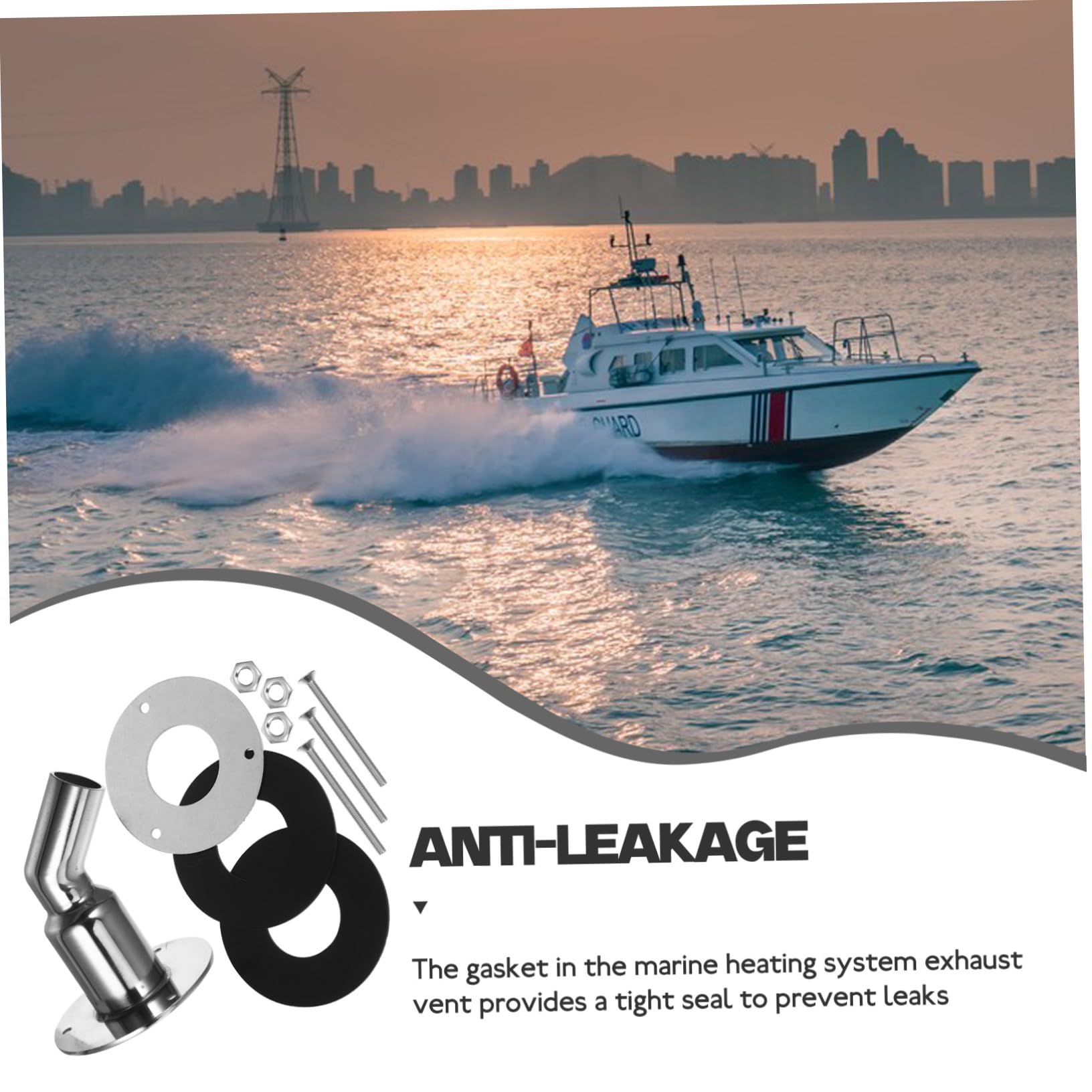 ABOOFAN Connecteur D'échappement pour Chauffage Naval en Acier Inoxydable Étanchéité et Prévention des Fuites pour Environnements Marins