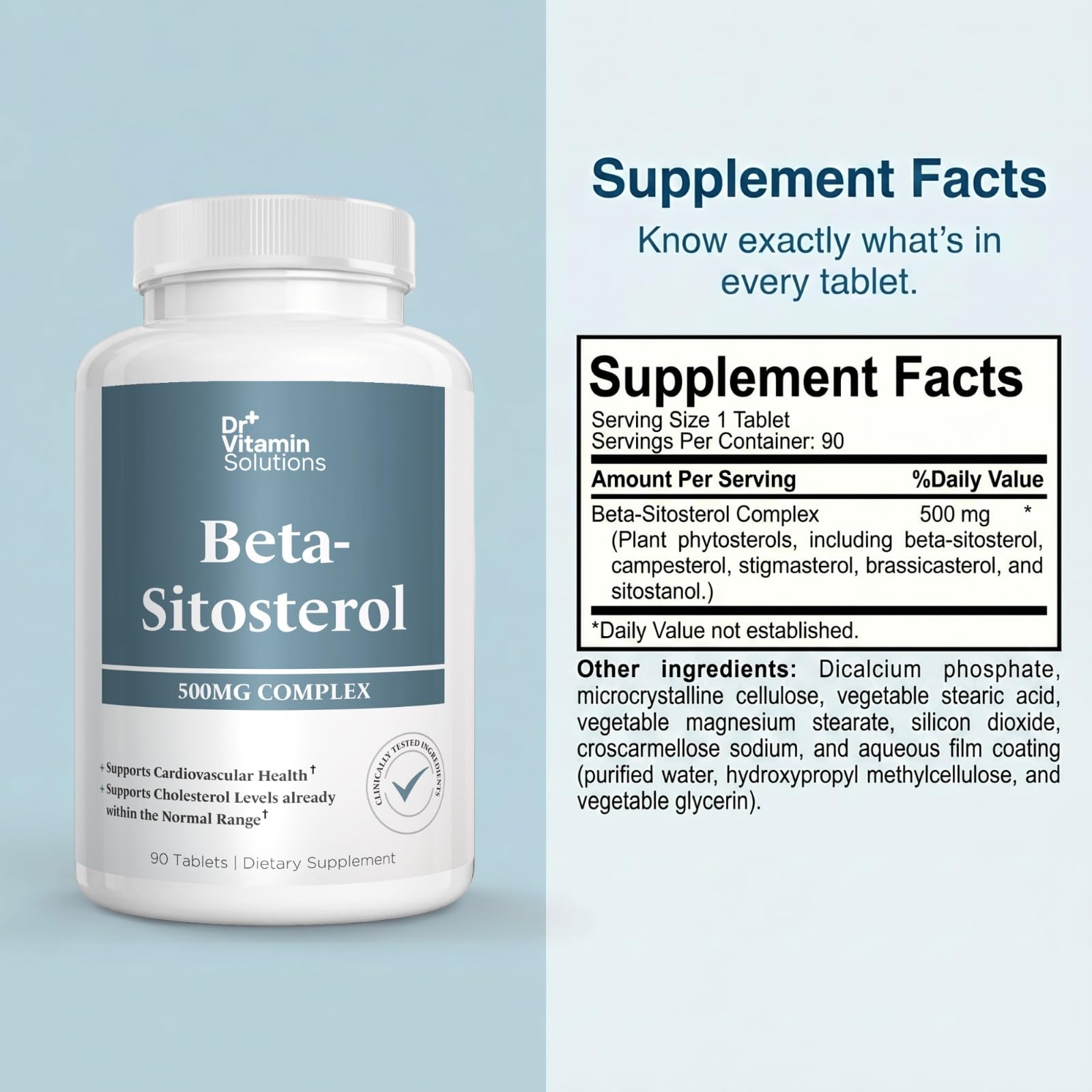 Beta-Sitosterol 500mg Prostate & Cholesterol Plant Sterols Supplement — Amazon image 2