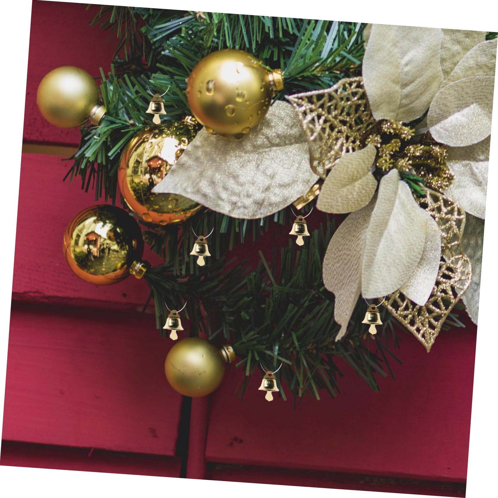 VALICLUD 120pezzi Mini Ciondolo Forma di Campana di Natale Pendente Dorato Accessori Fai da Te per Campanelli Eolici Ornamento Decorazione per Albero di Natale