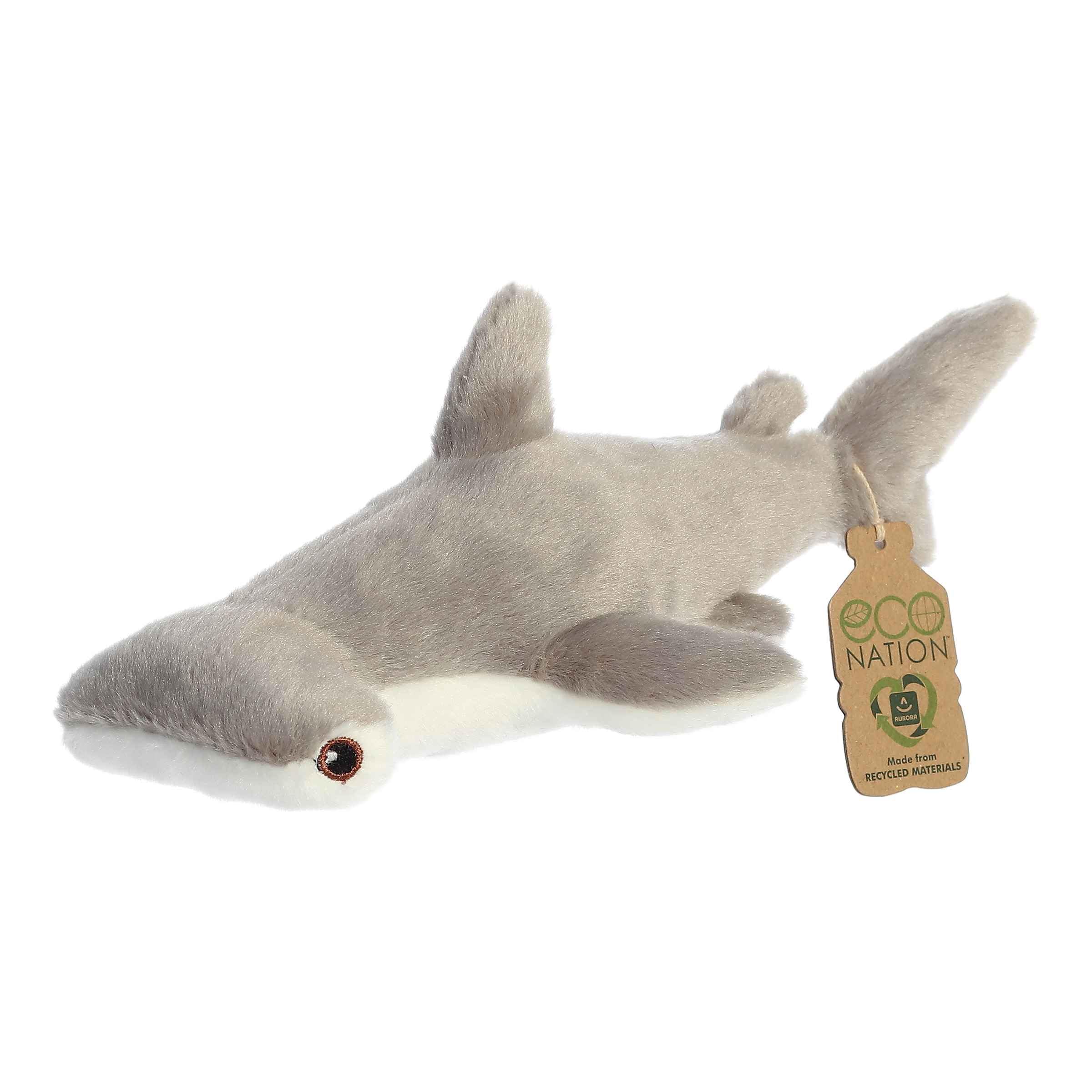 Aurora(r) Responsibly Made Eco Nation(tm) Eco Softies(tm) Hammerhead Shark Stuffed Animal - Ideal for Playtime Adventures - Perfect for Birthdays or Just Because - Gray 8 Inches