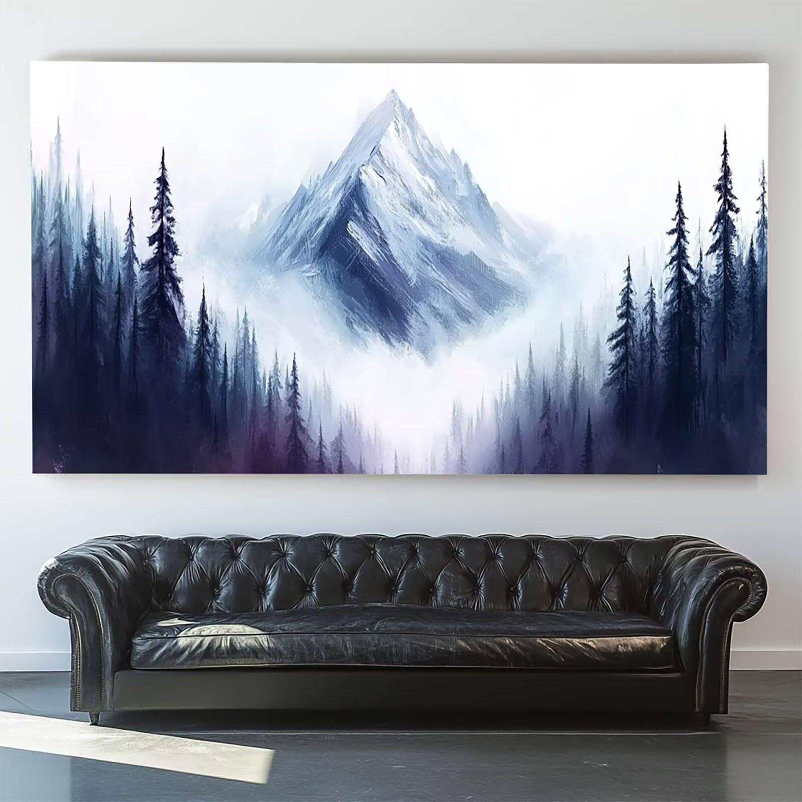 DIY Malen nach Zahlen Erwachsene Berg Malen nach Zahlen ab 7 jahre Mädchen Baum Kreativ set für Erwachsene mit Leinwand Acrylfarben set und Pinsel, Bastelset zum Bemalen für Wanddeko 80X160cm 7w-D-W