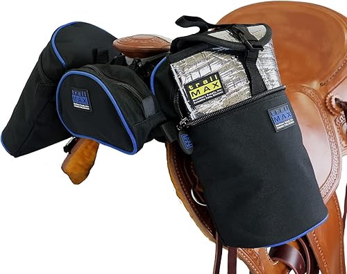 TrailMax Bolsas medianas con pomo de caballo para sillas de montar occidentales y resistentes bolsas de sillín aisladas para caballos bolsa de