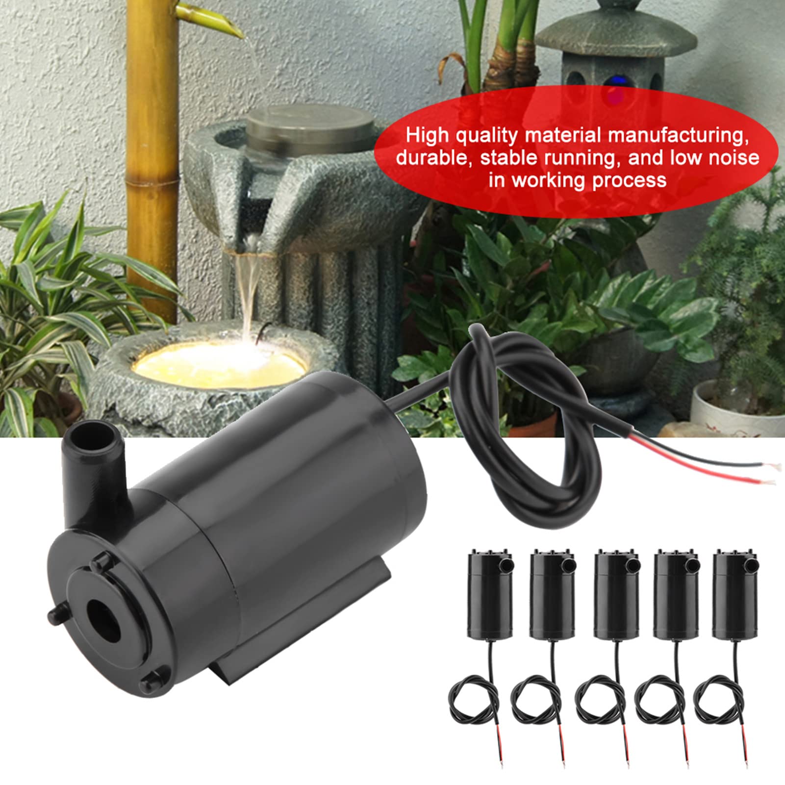 5 Szt. Mini Pompa Wodna, Mini Pumpe Aquarium USB Pumpe Pump Pompy Wodne DC 3V 5V Micro Zanurzeniowa Mini Pompa Wodna lub Fontanna do Akwarium, Mikrosilnik Pompy Pompy Wodne