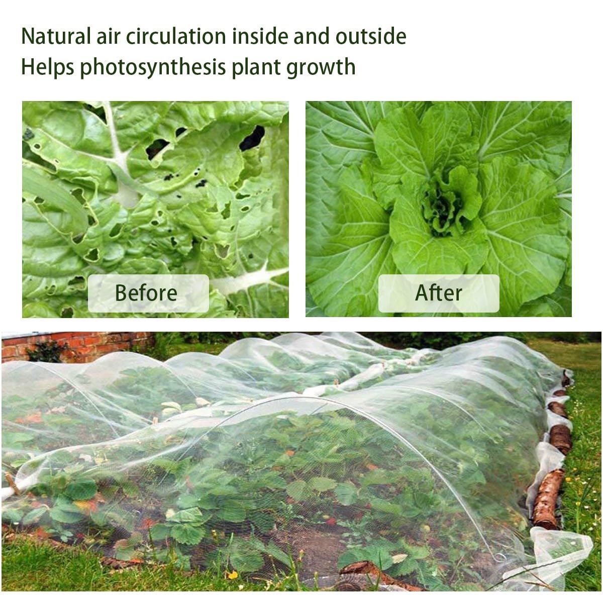 Red De Jardín Ultrafina, Malla Ultrafina para Cultivos, Red para Plantas, Red Antipájaros Blanca, Protege Frutas, Flores y Verduras De Los Pájaros(80 Mesh/0.7mm,4m x 10m)