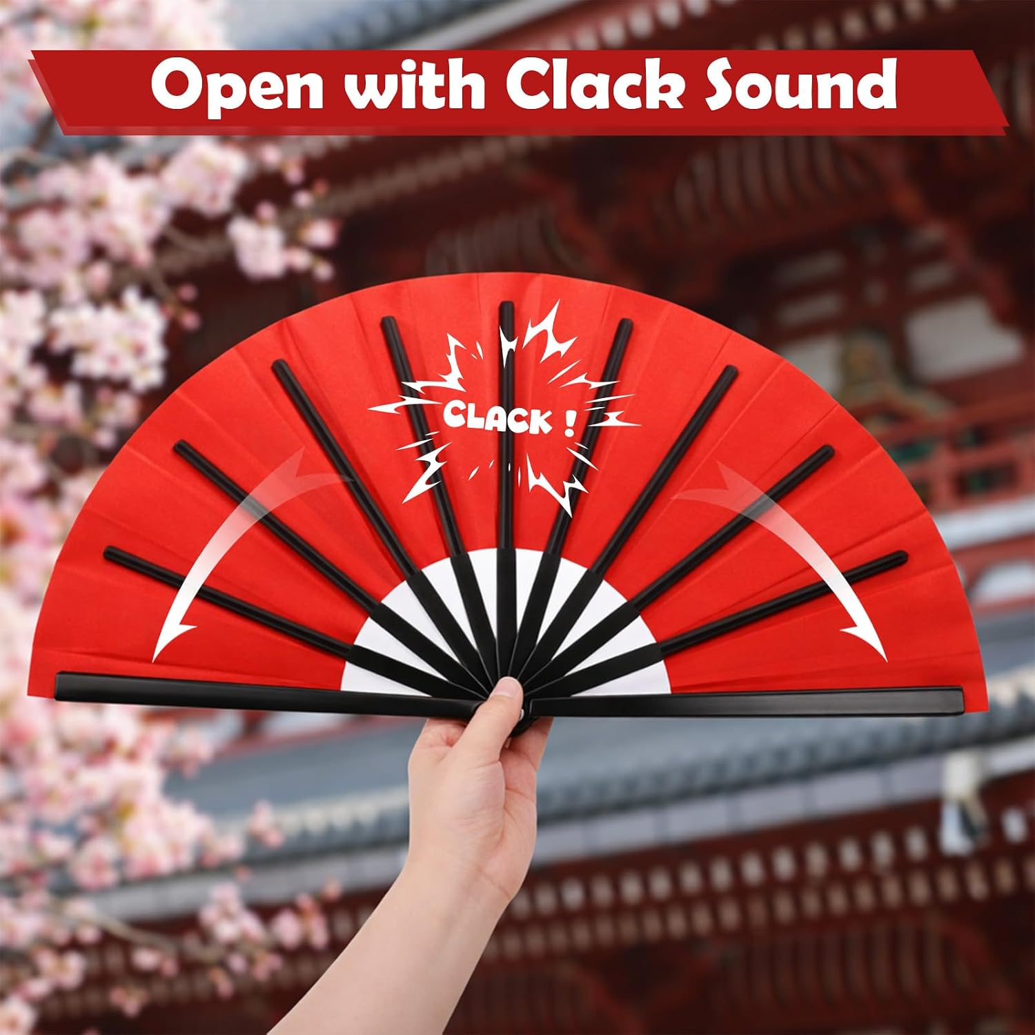 10 Pcs Folding Hand Fans Bulk, 13 Inch Multicolor Clack Fan Large Decorative Dance Fans for Line Dancing for Performance Dance, Party Decorations, Gifts