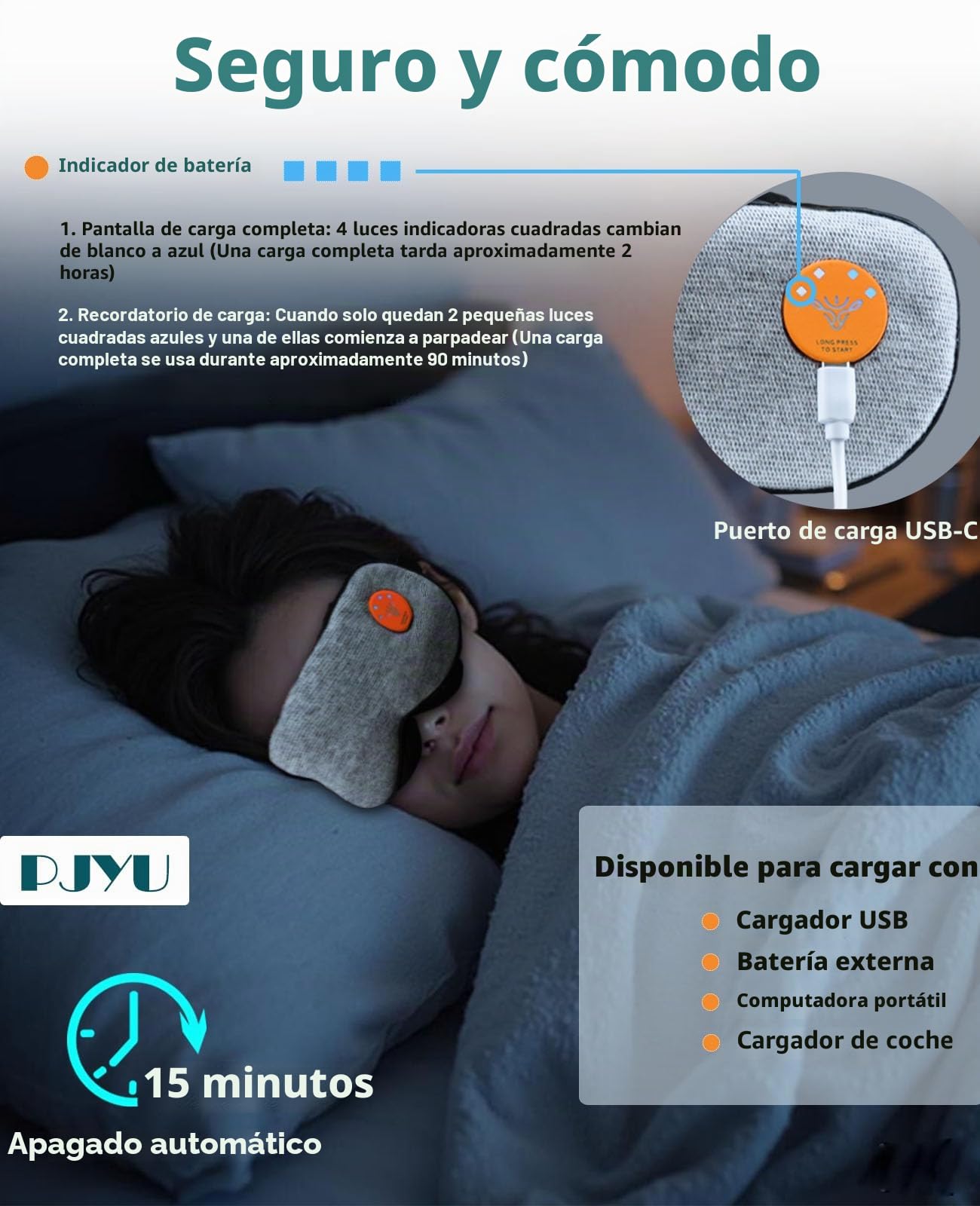 Máscara térmica para ojos secos, máscara de ojos recargable, compresa de ojos cálida para orzuelos y tratamiento de blefaritis con diseño de luz de bloque, correa ajustable y bolsa, lavable