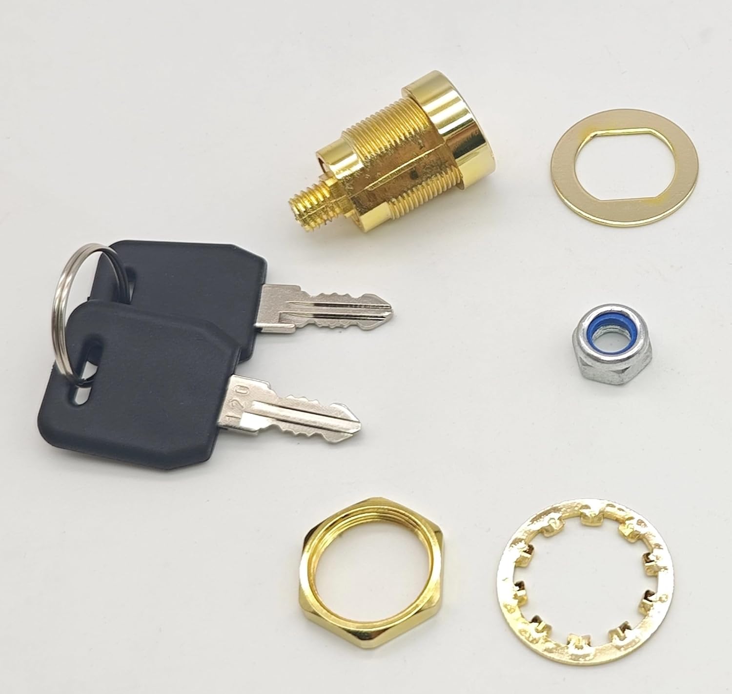 Armstrong Replacement Lock for Stack-On Safes, Brass Finish, Direct Replacement Key Lock for Current Stack-On and Sentinel Gun Cabinets, Weather Resistant with 2 Keys and Mounting Hardware