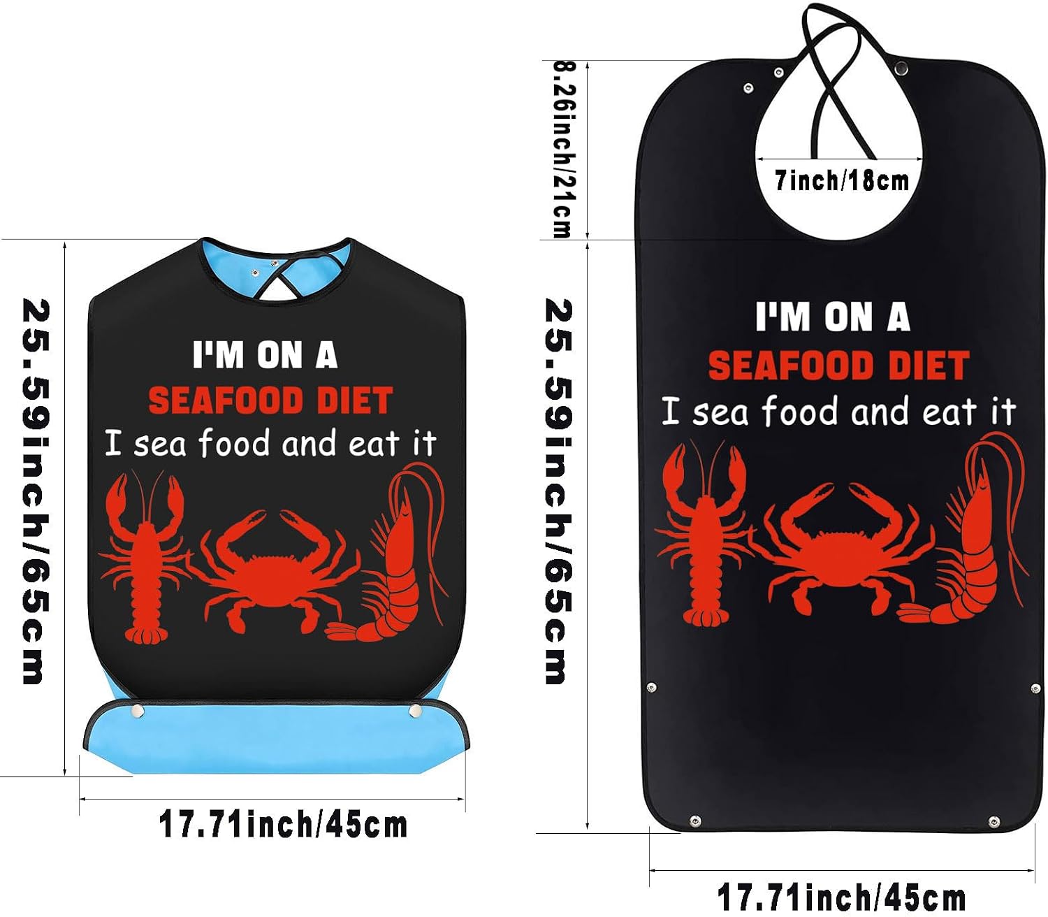 JNIAP Adult Crawfish Bibs - Crab & Shrimp Bibs for Seafood Boil Parties