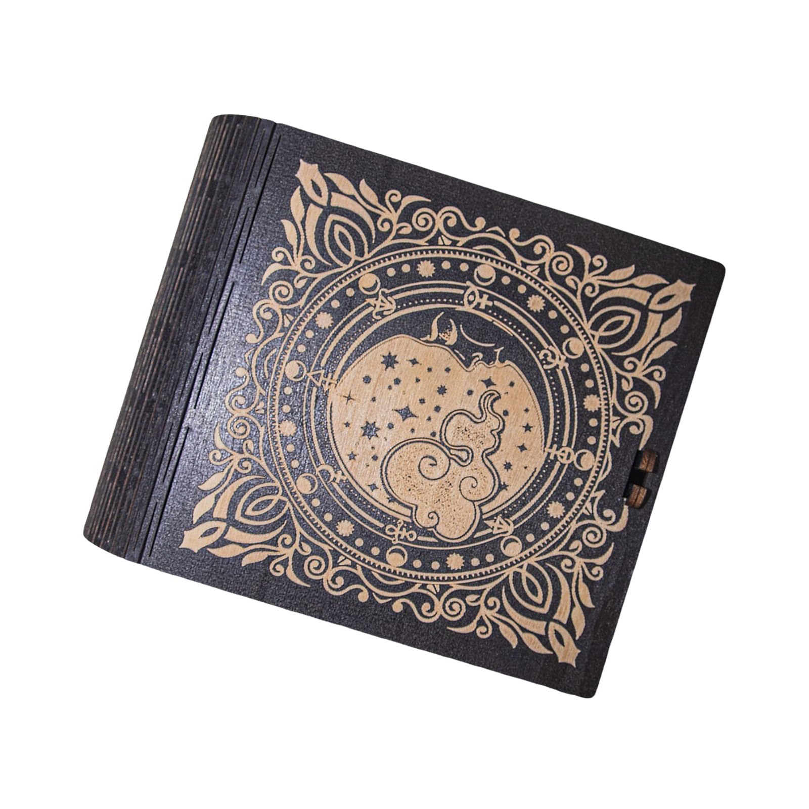 Hsioluted Treasure Holder Wood Tarot Card Case Portable Astrology Container Divination Storage Decor Playings Card Storage Case