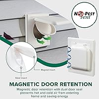 Vista 4 de NO-PEST VENT Exclusiva cubierta de ventilación de secadora de doble puerta, fabricada en Estados Unidos con plástico muy resistente a los rayos UV