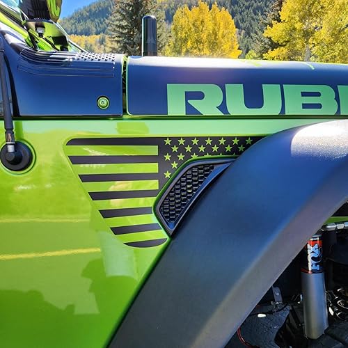 Vista 4 de Calcomanías de vinilo precortadas con bandera estadounidense para Jeep Wrangler JL JLU 2018-2022 2023 2024 2025 y Gladiator JT 2020 2021 2022 2023