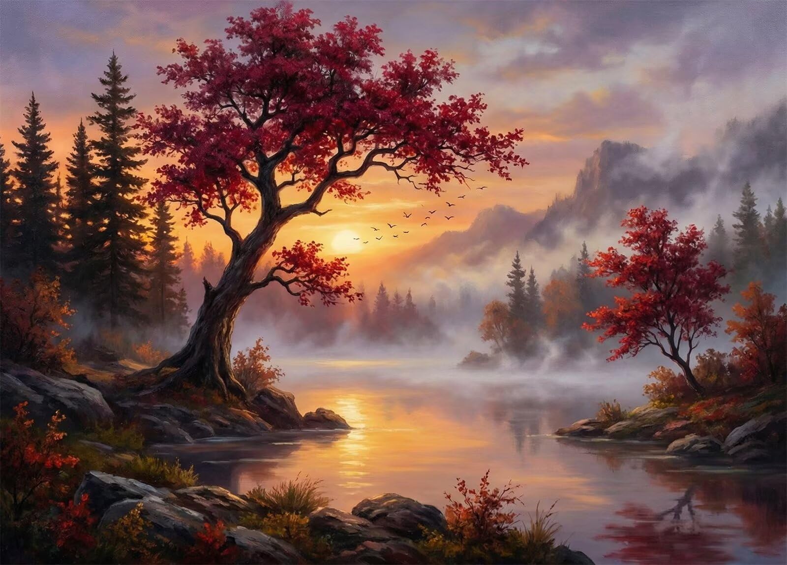 Puzzle 3000 pezzi Lago dell'Albero Nebbioso per Adulti, 122x81cm Puzzle Adulti 3000 pezzi, Giochi Di Puzzle per Tutta La Famiglia, Un Regalo Festivo per Gli Amici in Una Bella Confezione