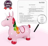 Vista 5 de INPANY Juguetes de Caballo Saltarín de Unicornio, Caballito Inflable para Niñas, Animales Saltarines, Saltador de Goma para Montar, Juguetes